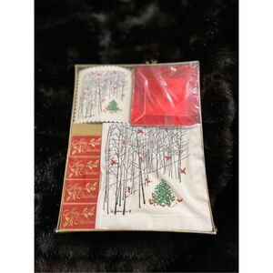 New monogram of California Christmas napkin, coasters matches ashtray